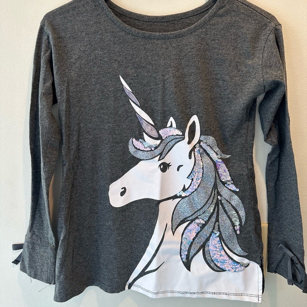 Justice Unicorn long sleeve tee